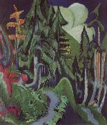 Ernst Ludwig Kirchner Mountain forest oil